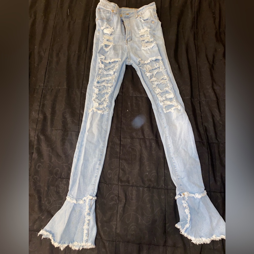Medium slightly distressed jeans